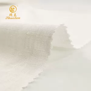 Eco-friendly Natural Linen Rayon Material Wholesale Breathable Diabetic Medium Thick Linen Viscose Blend Fabric