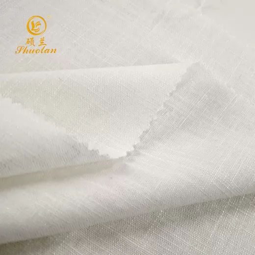 Eco-friendly Natural Linen Rayon Material Wholesale Breathable Diabetic Medium Thick Linen Viscose Blend Fabric