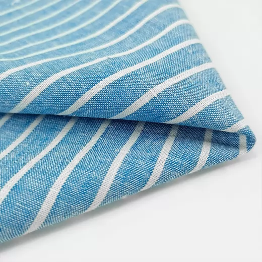 Wholesale Custom Desgin Yarn Dyed OEKO-TEX STANDARD Certificated Striped Linen Cotton Fabric