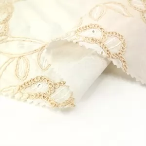 Factory Sale Embroidered Cotton Lace Fabric Hollow Out Cotton Embroidered Lace Fabric