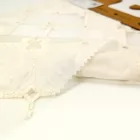 Premium Soft 100% Cotton Fabric with Floral Embroidery Lace - Wedding Dress DIY Craft Textile