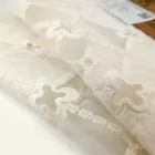 Premium Soft 100% Cotton Fabric with Floral Embroidery Lace - Wedding Dress DIY Craft Textile