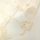 Premium Soft 100% Cotton Fabric with Floral Embroidery Lace - Wedding Dress DIY Craft Textile