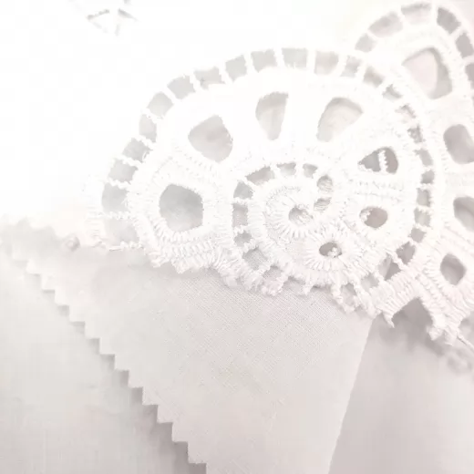 Wholesale French Lace Fabric Floral Polyester Cotton Embroidery for Dresses