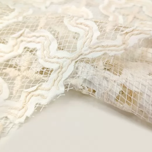 Perforated Woven Embroidery Yarn Polyester Nylon Cotton Fabric for Wedding Dresses Accessories Anti Static Eco-Friendly