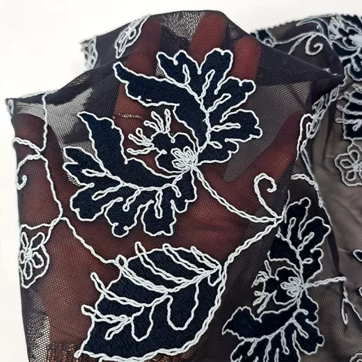 High Quality Embroidery Style Polyester Nylon Cotton Jacquard Embroidery Fabric for Dress