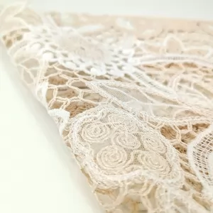 Stylish Embroidered Hollow Fabric With Polyester Nylon Cotton Embroidery Thread for Premium Apparel Women Dress