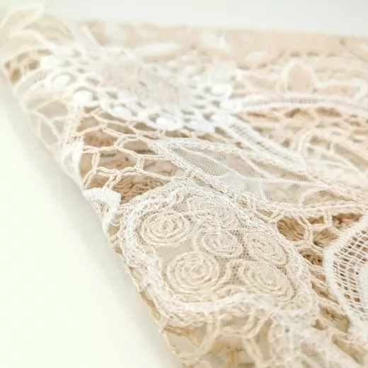 Stylish Embroidered Hollow Fabric With Polyester Nylon Cotton Embroidery Thread for Premium Apparel Women Dress