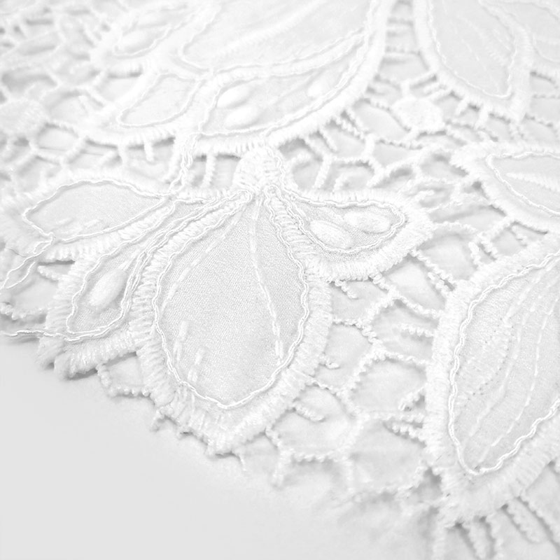 Wholesale Water Soluble Fashion Lace Fabric Polyester Embroidery Lace Fabric